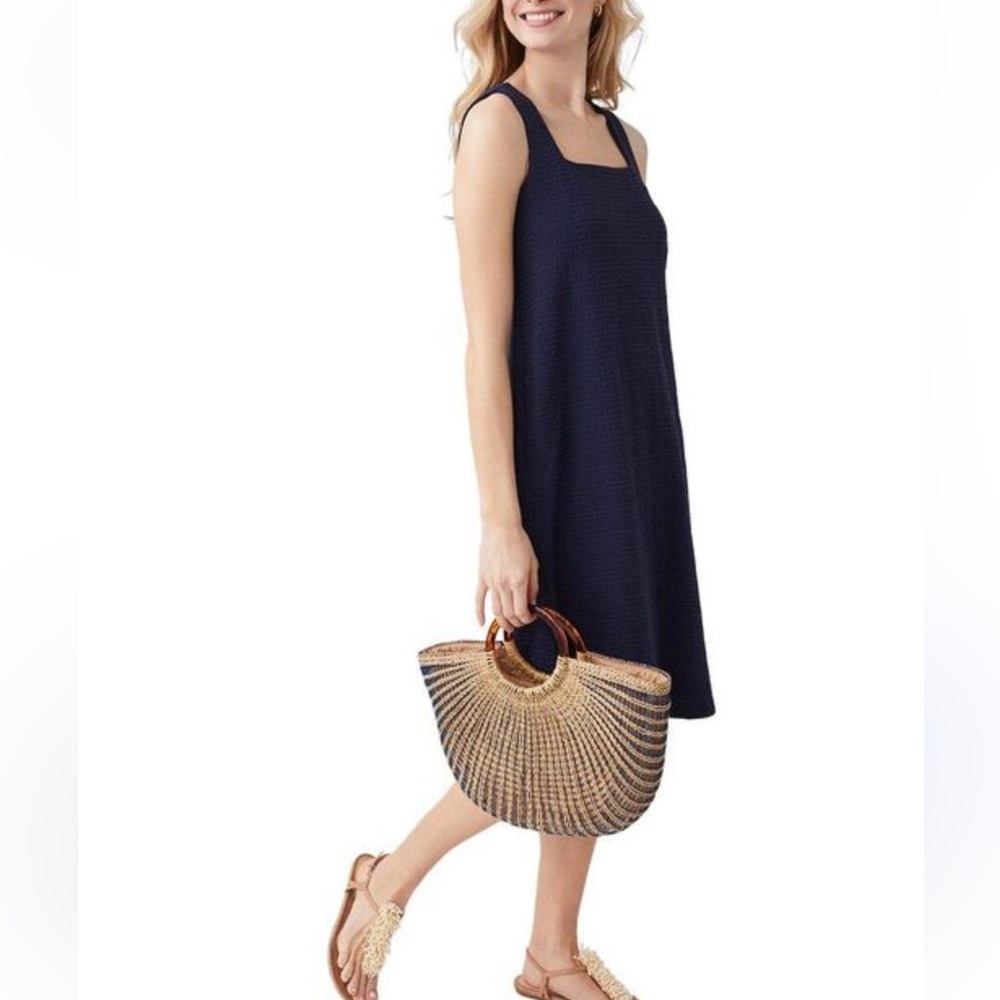 J. McLaughlin Lindley Dress in Greek Key Jacquard Navy Small NWT